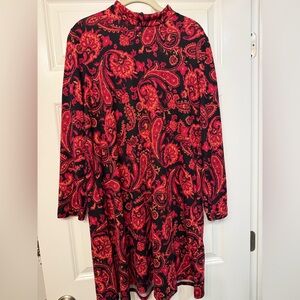 AGB Red and Black Paisley Dress